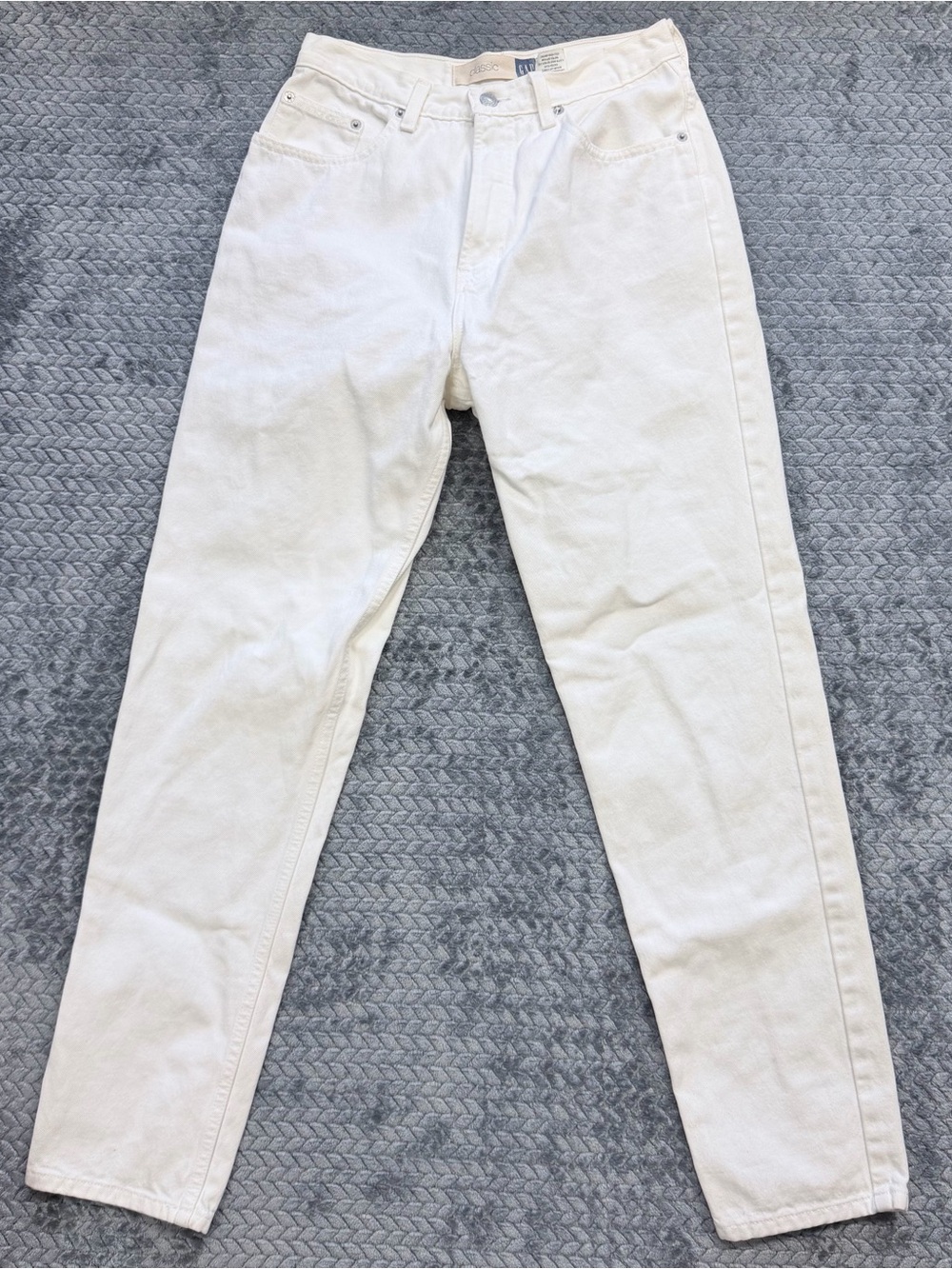 Vintage 90s Gap Classic White Denim High Rise Tapered Jeans Size 10 Regular